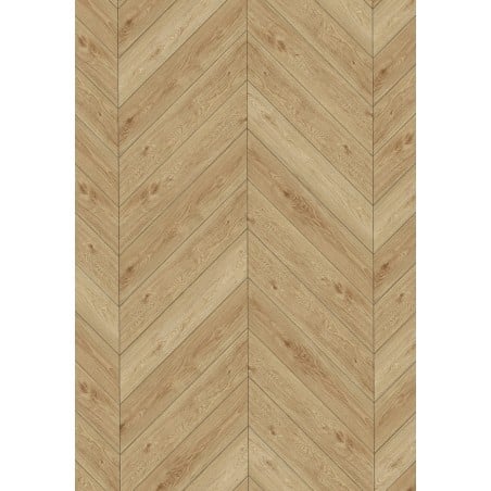 Mexen Anniston Vinyl Panels French Chevron 650 x 127 mm SPC 6.5 mm, IXPE Underlay 1.5 mm, 4 V-Groove, Oak - F1283