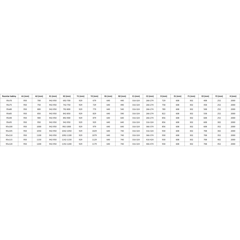 Mexen Lunar L Duo shower cabin hinged right 95 x 85 cm, transparent, brushed nickel - 834L-095P-085L-97-00