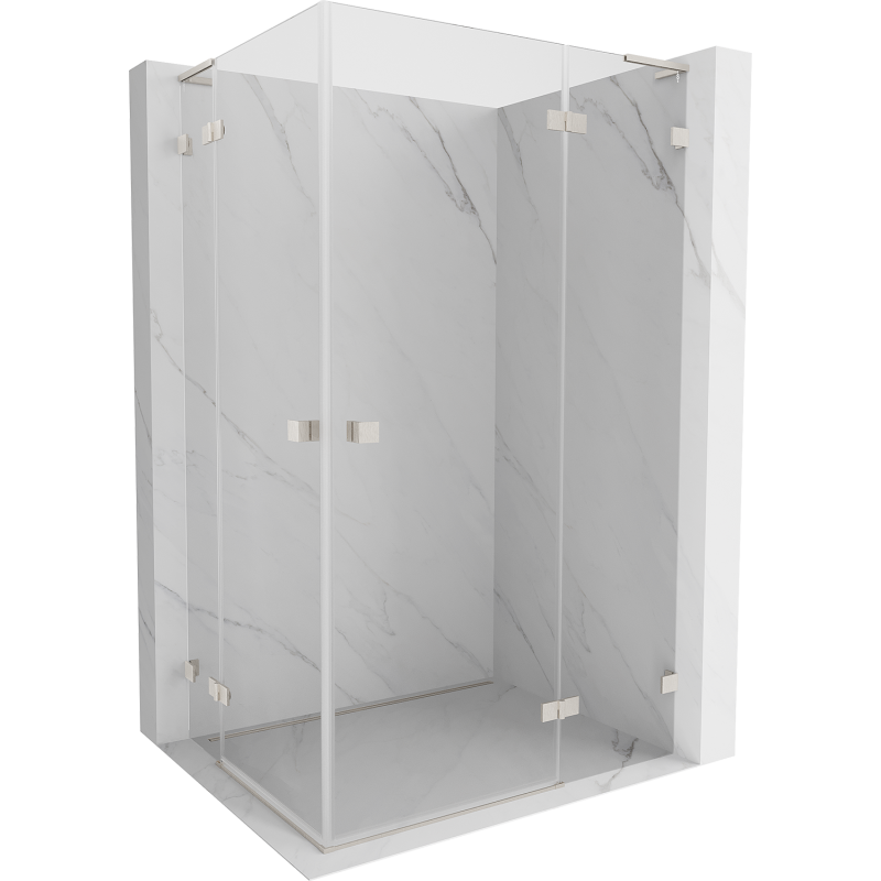Mexen Lunar L Duo shower cabin hinged right 95 x 85 cm, transparent, brushed nickel - 834L-095P-085L-97-00