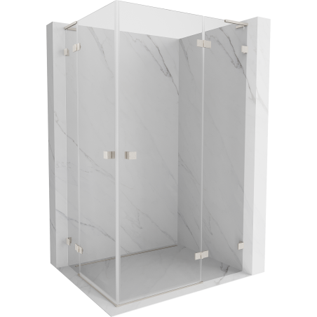Mexen Lunar L Duo shower cabin right swinging door 100 x 70 cm, transparent, brushed nickel - 834L-100P-070L-97-00