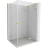 Mexen Lunar L Duo right-hinged shower cabin 110 x 85 cm, transparent, brushed gold - 834L-110P-085L-55-00