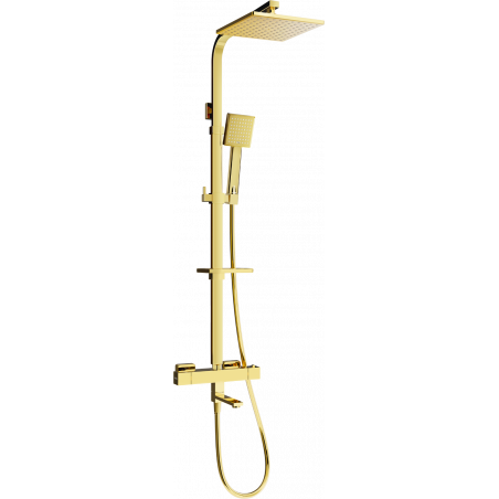 Mexen CQ45 bath-shower set with rain shower and thermostatic mixer, gold - 779104595-50