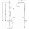Mexen CQ45 bathtub-shower set with rain shower and thermostatic faucet, black - 779104595-70