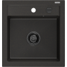 Mexen Vito granite sink 1-bowl 520 x 490 mm, black/gold metallic, black siphon - 6503521000-75-B
