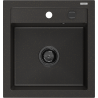 Mexen Vito granite sink 1-bowl 520 x 490 mm, black/golden metallic, black siphon - 6503521000-75-B