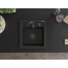 Mexen Vito granite sink 1-bowl 520 x 490 mm, black/gold metallic, black siphon - 6503521000-75-B