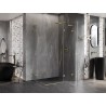Mexen Lunar L Duo Hinged Shower Enclosure Right 115 x 75 cm, Transparent, Brushed Gold - 834L-115P-075L-55-00