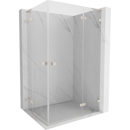 Mexen Lunar L Duo Swing Shower Cabin Right 110 x 80 cm, Transparent, Brushed Nickel - 834L-110P-080L-97-00