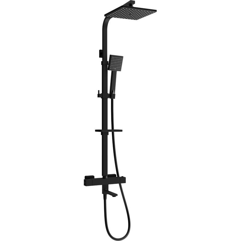 Mexen CQ45 bathtub-shower set with rain shower and thermostatic faucet, black - 779104595-70