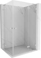 Mexen Lunar L Duo right-side hinged shower cabin 115 x 95 cm, transparent, brushed nickel - 834L-115P-095L-97-00