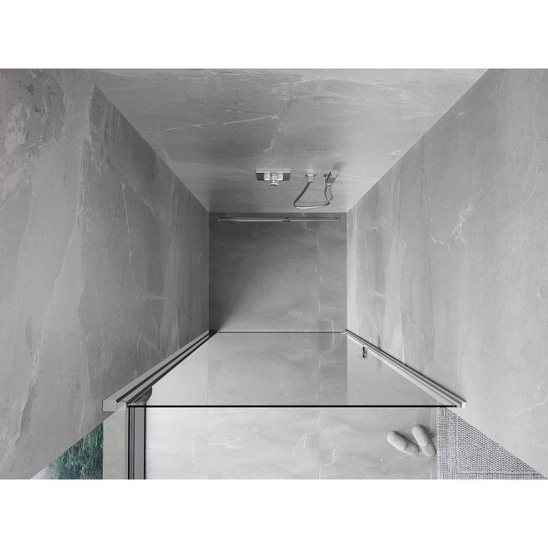 Mexen Mist-B 85 cm pivot shower door, transparent, chrome - 8A2-085-000-01-00