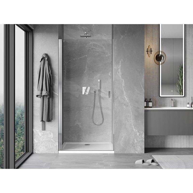 Mexen Mist-B 90 cm Hinged Shower Door, Transparent, Chrome - 8A2-090-000-01-00