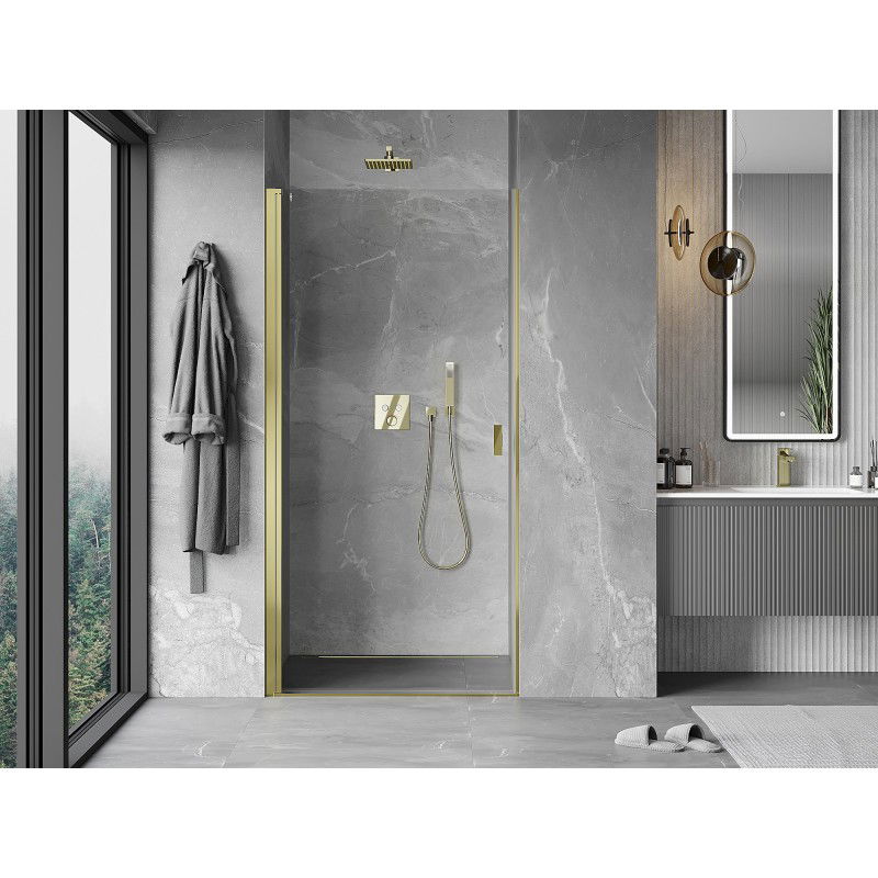 Mexen Mist-B 100 cm Pivot Shower Door, Transparent, Gold - 8A2-100-000-50-00