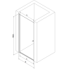 Mexen Pretoria hinged shower door 65 cm, Transparent, Chrome - 852-065-000-01-00