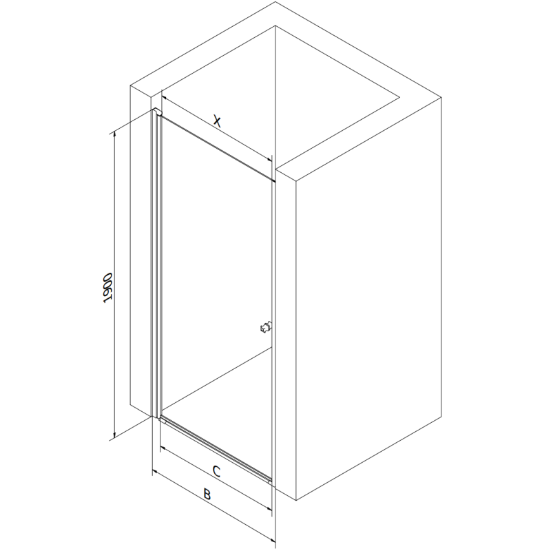Mexen Pretoria pivot shower door 70 cm, transparent, chrome - 852-070-000-01-00