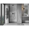 Mexen Mist-B 100 cm Hinged Shower Door, Transparent, Black - 8A2-100-000-70-00
