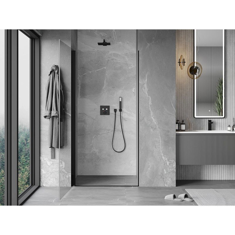 Mexen Mist-B swing shower door 50 cm, transparent, black - 8A2-050-000-70-00