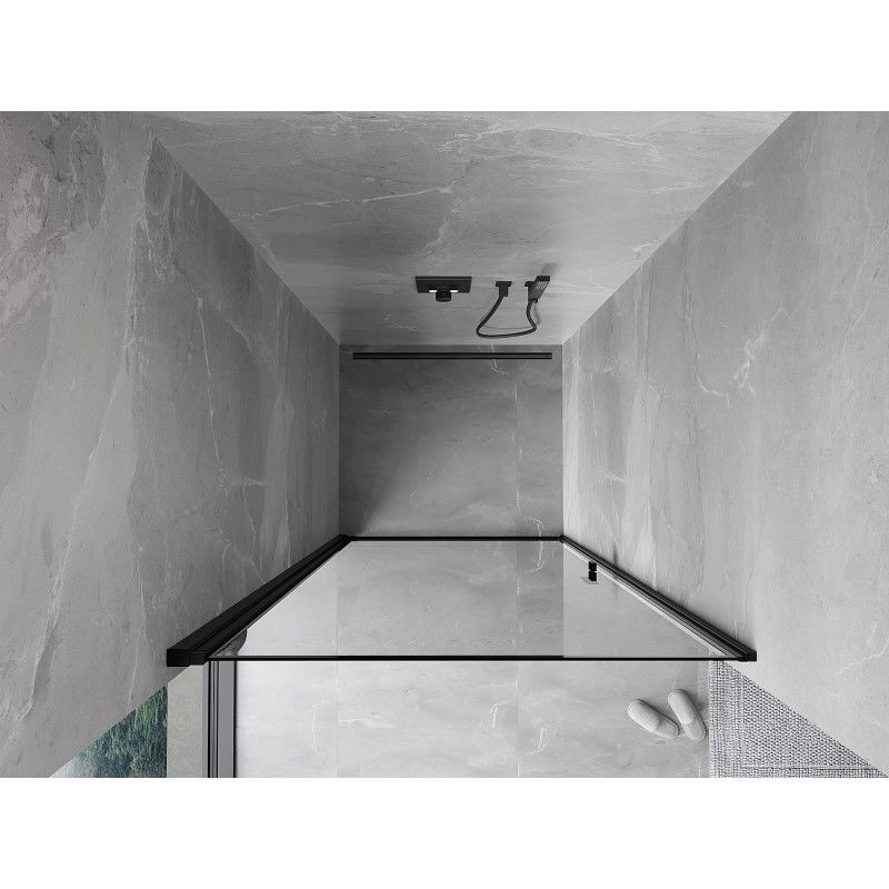 Mexen Mist-B left hinged shower door 70 cm, black frame, black - 8A2-070-000-70-70-L