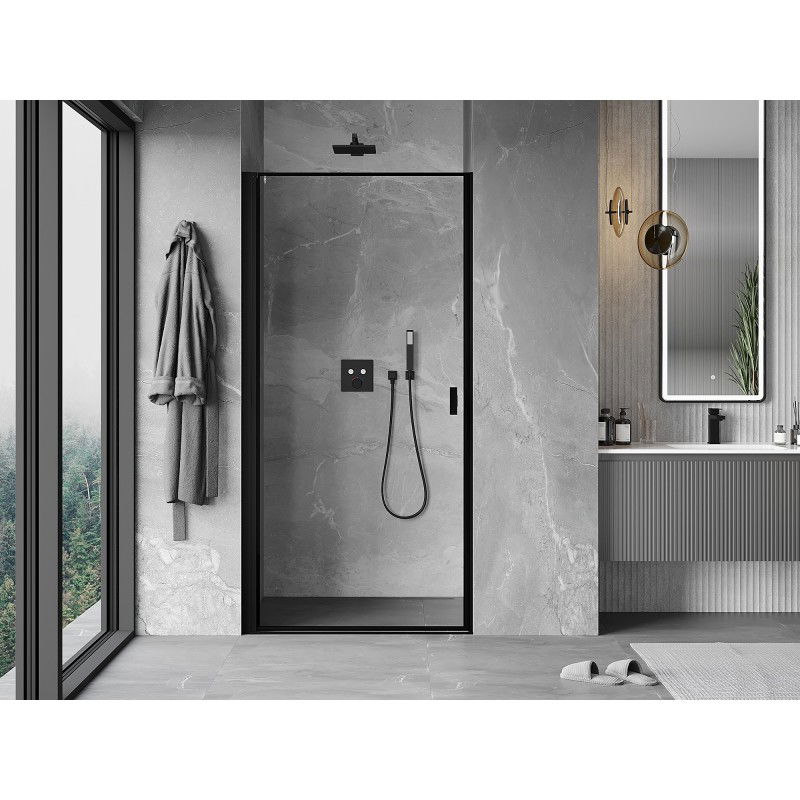Mexen Mist-B left hinged shower door 80 cm, black frame, black - 8A2-080-000-70-70-L