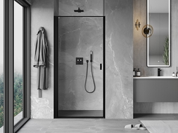 Mexen Mist-B left hinged shower door 80 cm, black frame, black - 8A2-080-000-70-70-L