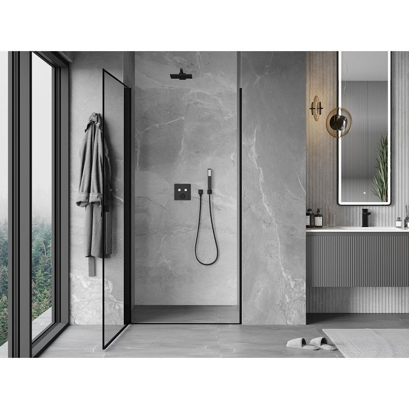 Mexen Mist-B shower door hinged left 90 cm, black frame, black - 8A2-090-000-70-70-L