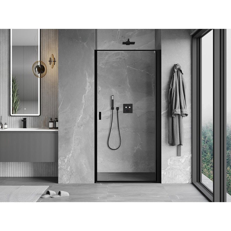 Mexen Mist-B right-hand hinged shower door 70 cm, black frame, black - 8A2-070-000-70-70-P