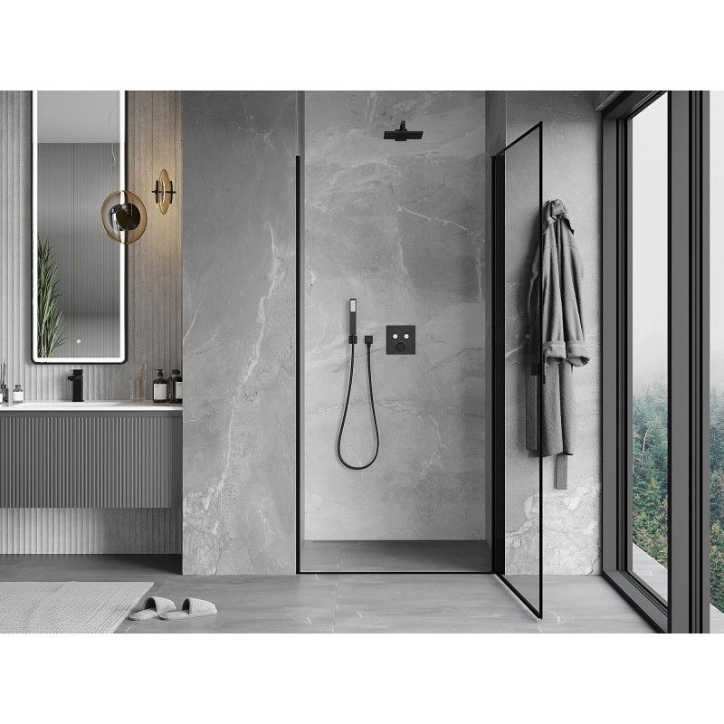 Mexen Mist-B right-hand hinged shower door 70 cm, black frame, black - 8A2-070-000-70-70-P