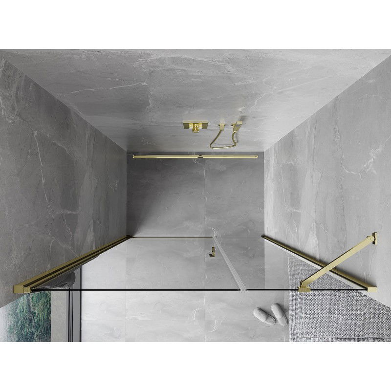 Mexen Mist-B 100 cm Hinged Shower Door, Transparent, Gold - 8A2-100-001-50-00