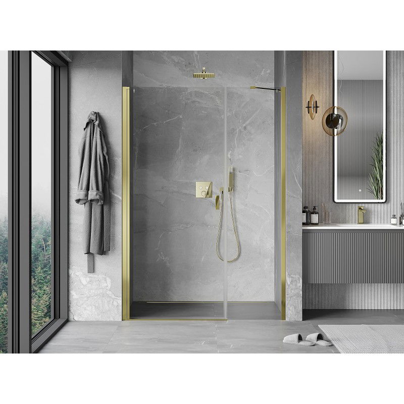 Mexen Mist-B 105 cm Hinged Shower Door, Transparent, Gold - 8A2-105-001-50-00