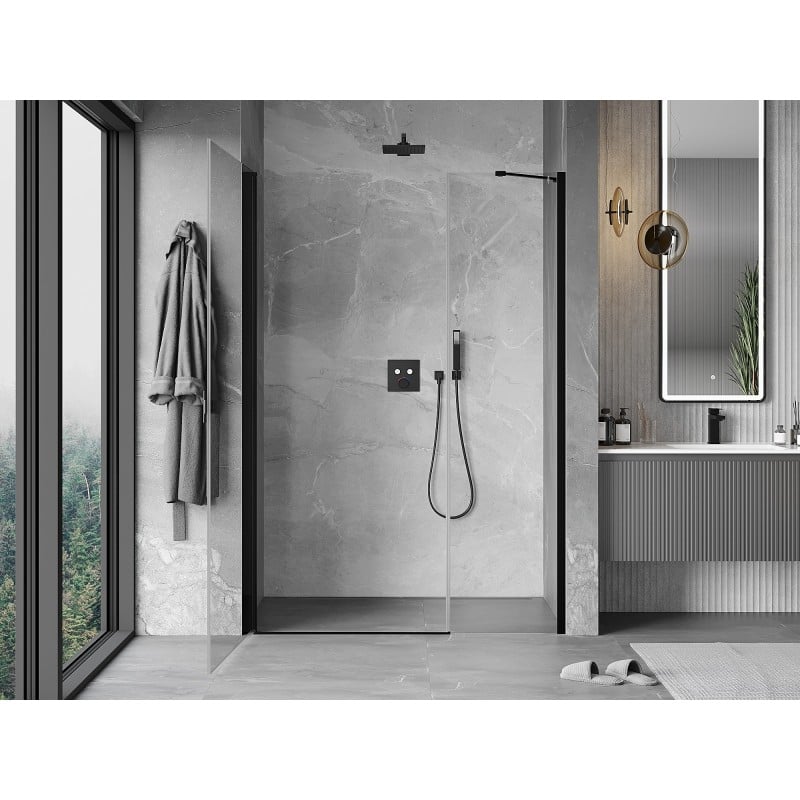 Mexen Mist-B Shower Hinged Door 115 cm, Transparent, Black - 8A2-115-001-70-00