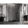 Mexen Lunar L Duo Shower Enclosure with Right Hinged Door 75 x 70 cm, Transparent, Gun Metal - 834L-075P-070L-95-00