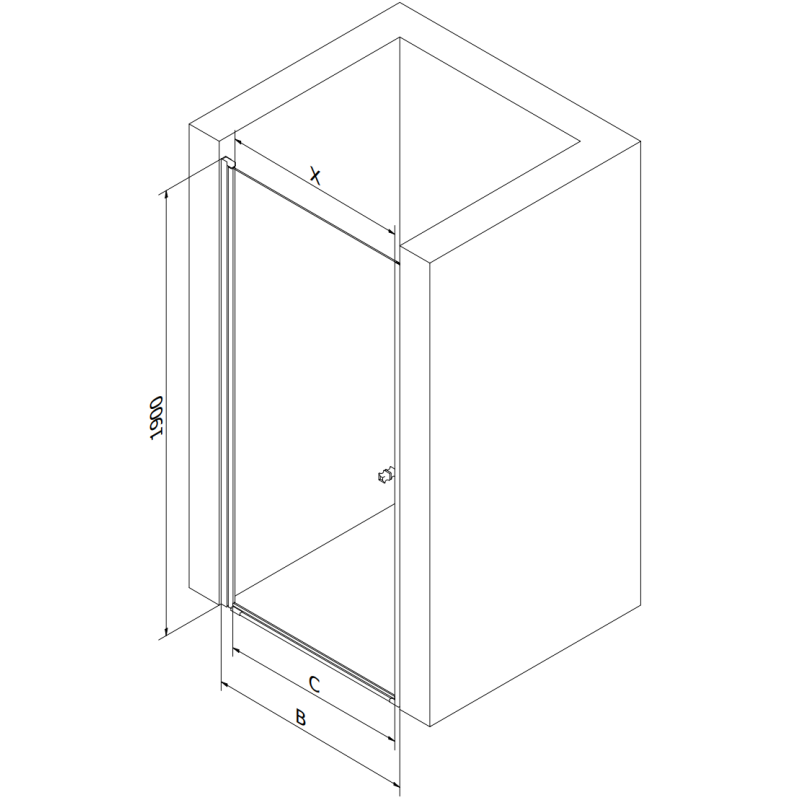 Mexen Pretoria 100 cm Pivot Shower Door, Transparent, Chrome - 852-100-000-01-00