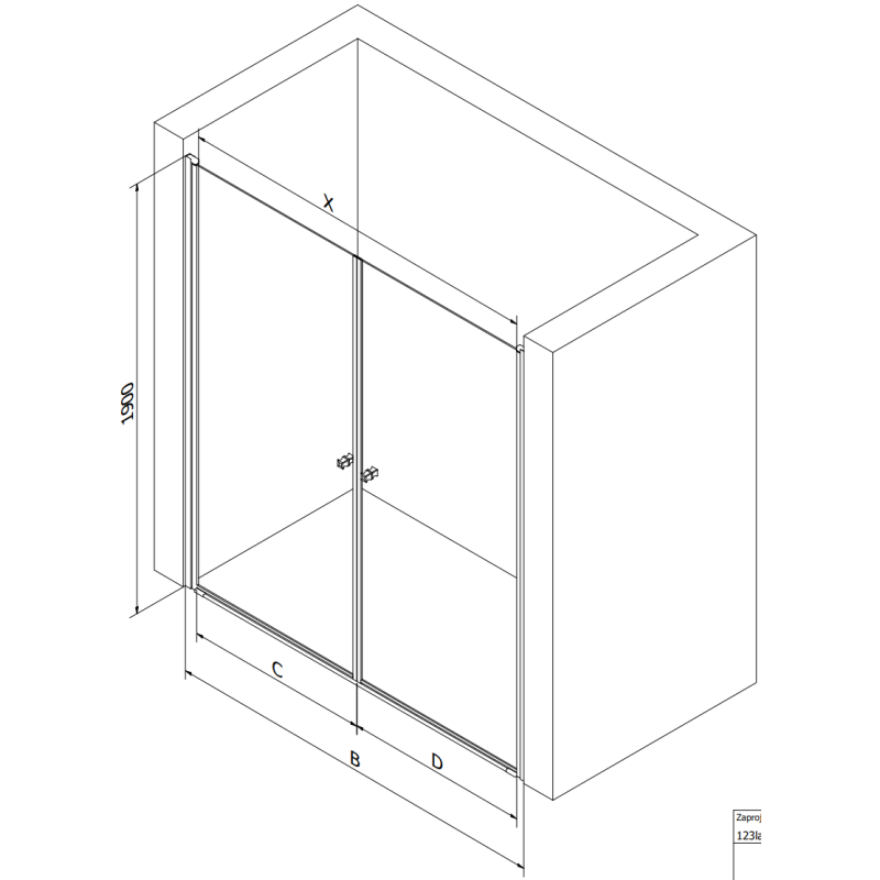 Mexen Pretoria Duo 150 cm Pivot Shower Doors, Transparent, Chrome - 852-150-000-02-00
