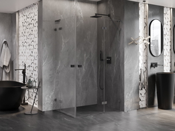 Mexen Lunar L Duo Right-Hinged Shower Cabin 115 x 70 cm, Transparent, Gun Metal - 834L-115P-070L-95-00