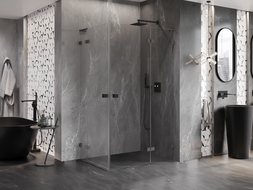 Mexen Lunar L Duo right-sided hinged shower cabin 120 x 110 cm, transparent, gun metal - 834L-120P-110L-95-00
