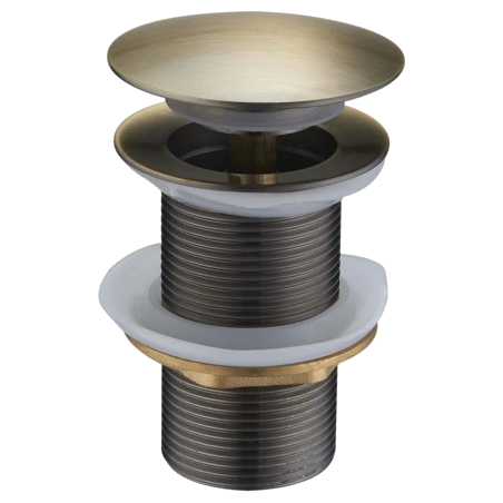 Mexen click-clack plug round, antique brass - 79910-40