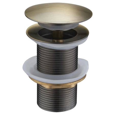 Mexen small round click-clack plug, Antique brass - 79910-40