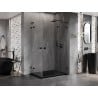 Mexen Lunar L Duo right-hinged shower cabin 115 x 75 cm, transparent, black - 834L-115P-075L-70-00