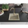 Mexen Milo 1-bowl granite sink 435 x 410 mm, beige, gold siphon - 6505441000-69-G
