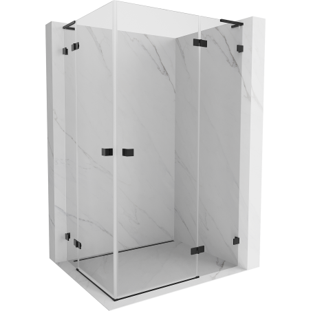 Mexen Lunar L Duo right-hinged shower cabin 115 x 110 cm, transparent, black - 834L-115P-110L-70-00