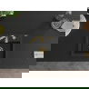 Mexen Milo 1-compartment granite sink 435 x 410 mm, Black/Silver metallic, siphon Gold - 6505441000-73-G