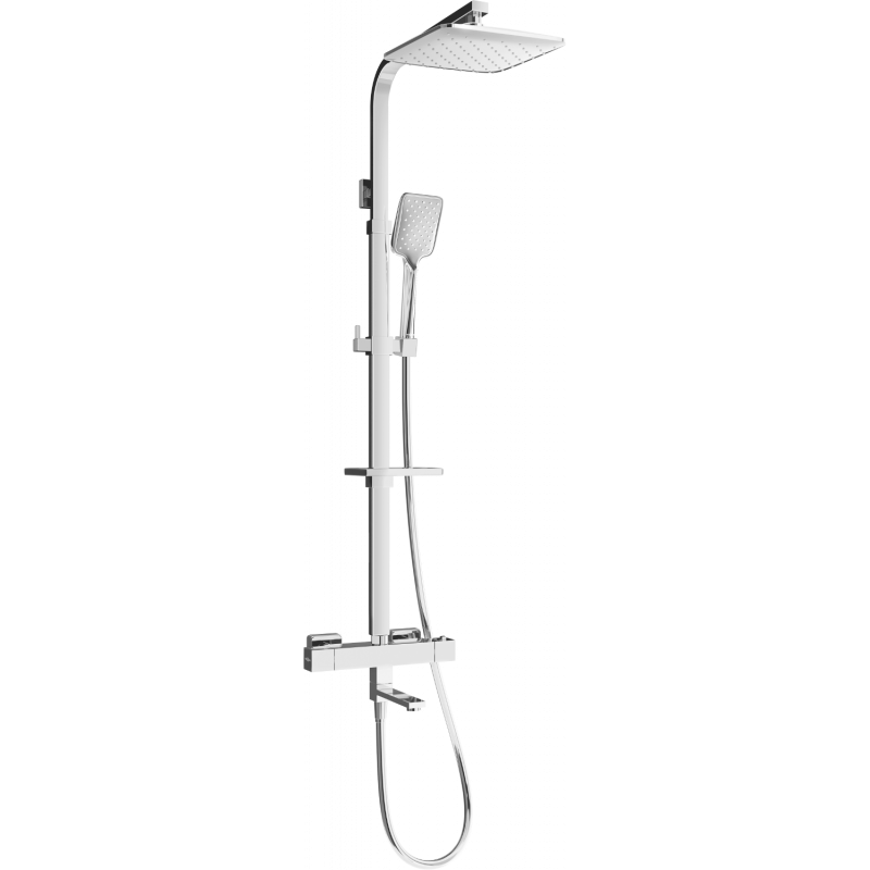Mexen CQ62 bath-shower set with rainfall showerhead and thermostatic mixer, chrome - 779106295-00