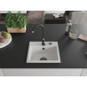 Mexen Milo 1-Bowl Granite Sink 435 x 410 mm, White, Black Trap - 6505441000-20-B