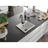 Mexen Milo 1-Bowl Granite Sink 435 x 410 mm, White, Black Trap - 6505441000-20-B