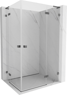 Mexen Lunar L Duo Hinged Shower Cabin Right 90 x 80 cm, Transparent, Brushed Gun Gray - 834L-090P-080L-66-00