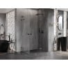 Mexen Lunar L Duo Right Hinged Shower Enclosure 105 x 90 cm, Transparent, Brushed Gun Gray - 834L-105P-090L-66-00