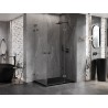 Mexen Lunar L Duo Right-Hand Hinged Shower Cabin 110 x 80 cm, Transparent, Brushed Gun Gray - 834L-110P-080L-66-00