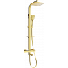Mexen CQ62 bath-shower set with rainfall shower and thermostatic faucet, gold - 779106295-50