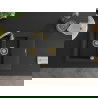 Mexen Gaspar 1.5-compartment granite sink with a drip tray 737 x 475 mm, Black/Silver metallic, siphon Gold - 6507731505-73-G