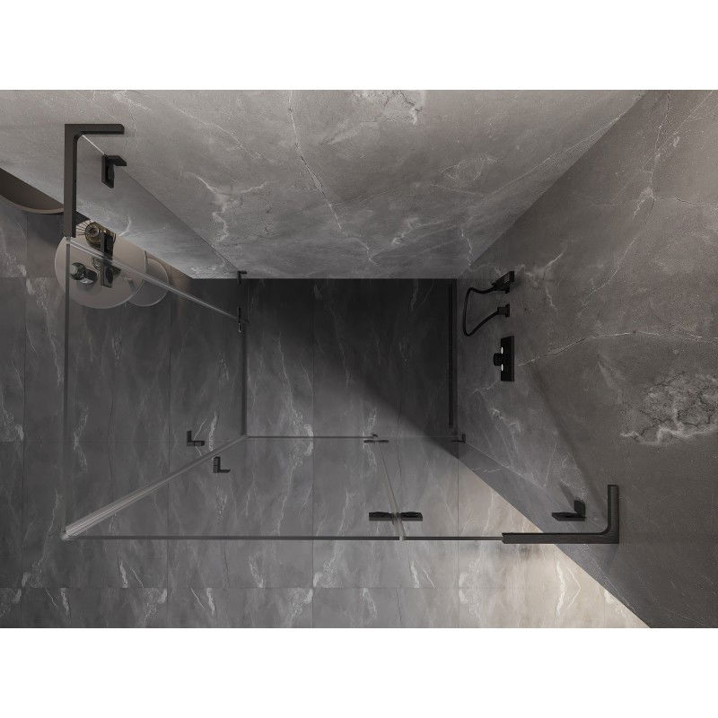 Mexen Lunar L Duo Shower Enclosure Hinged Right 120 x 75 cm, Transparent, Brushed Gun Gray - 834L-120P-075L-66-00